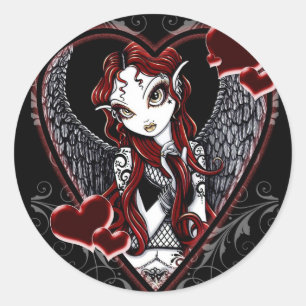 Sasha feenhafter Valentinstag-Aufkleber Runder Aufkleber