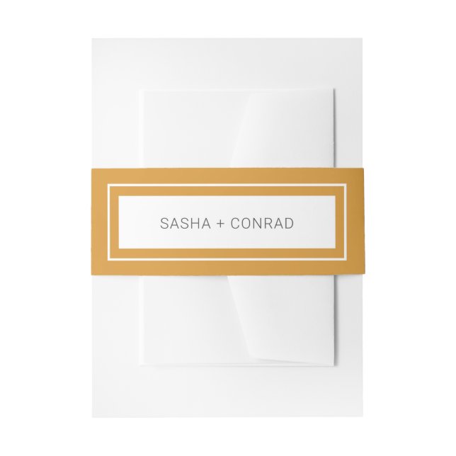 Sasha Marigold Modern Wedding Einladungsbanderole (Vorderseite Beispiel)