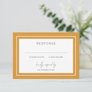 Sasha Marigold Modern Wedding RSVP Karte