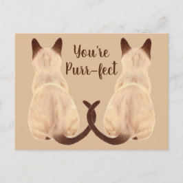 Sasha Siamese Cat Lover Back View You are Purfect Postkarte