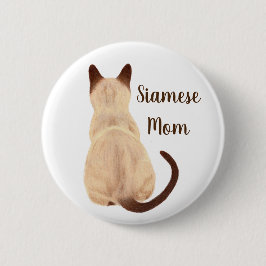 Sasha Siamese Cat Mama Kitty Blick weg Rückblick Button