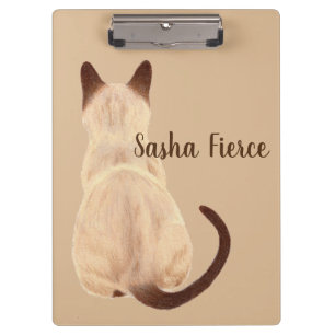 Sasha Siamese Katze Rückansicht Kitte benutzerdefi Klemmbrett