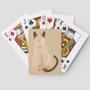 Sasha Siamese-Katzenmutter-Kitty-schaut-weg-Zeichn Spielkarten