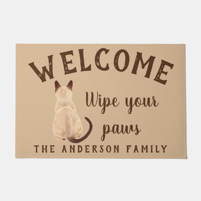 Sasha siamesische Katze, die hintere Fußmatte (Vorderseite)