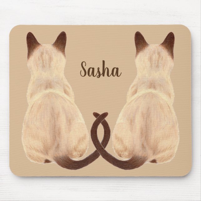 Sasha siamesische Katze, die hintere Mousepad (Vorne)