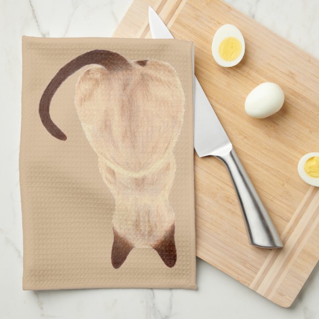 Sasha siamesische Katzen-LiebhaberKitty, der weg Geschirrtuch (Viertel Falte)