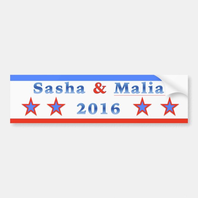 Sasha u. Malia für Präsidenten 2016! Autoaufkleber (Vorne)