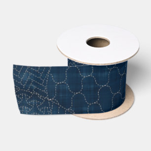 Sashiko-ähnlicher Stickerei Entwurf - Satinband