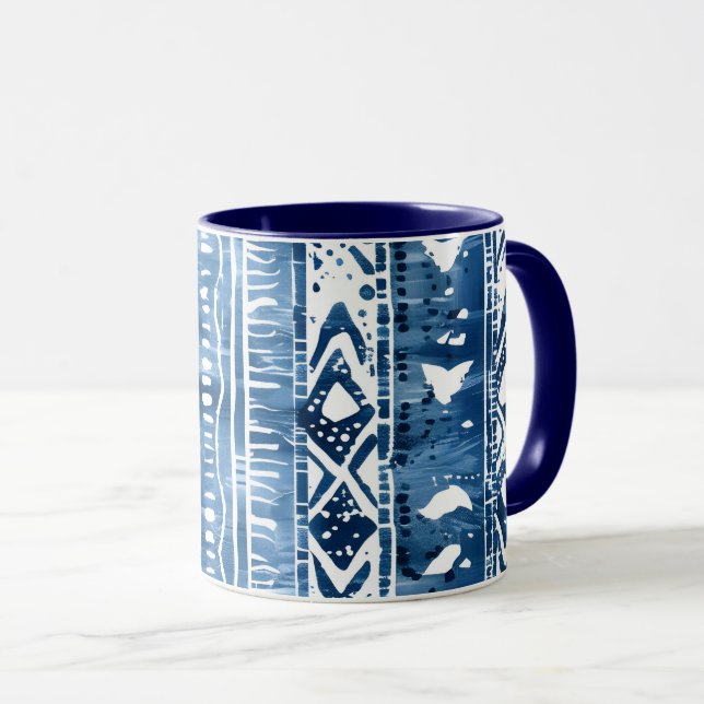 Sashiko-Muster  Tasse (VorderseiteRechts)