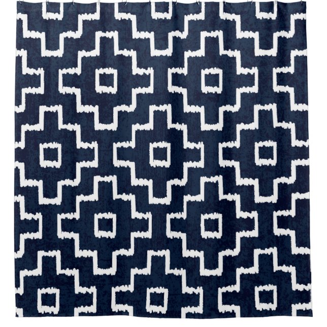 Sashiko Muster: Traditionelle japanische Stickerei Duschvorhang (Vorderseite)