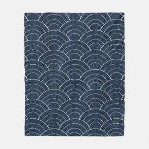 Sashiko nahtlos indigo Farbmuster mit Tradition Fleecedecke