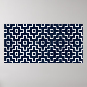 Sashiko nahtlos indigo Farbmuster mit Tradition Poster