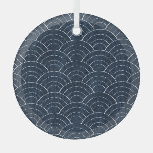 Sashiko Stickerei: Indisches japanisches Muster. Ornament Aus Glas