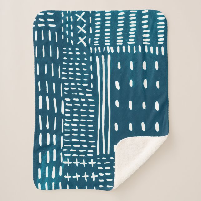 Sashiko Stitches Sherpadecke (Vorderseite)