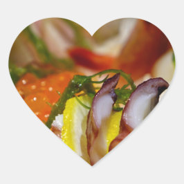 Sashimi Lmon Fisch Fisch Fisch Japanisch Herz-Aufkleber