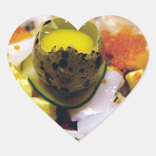 Sashimi Lmon Thunfisch Meeresfrüchte Kaviar Japani Herz-Aufkleber (Vorderseite)