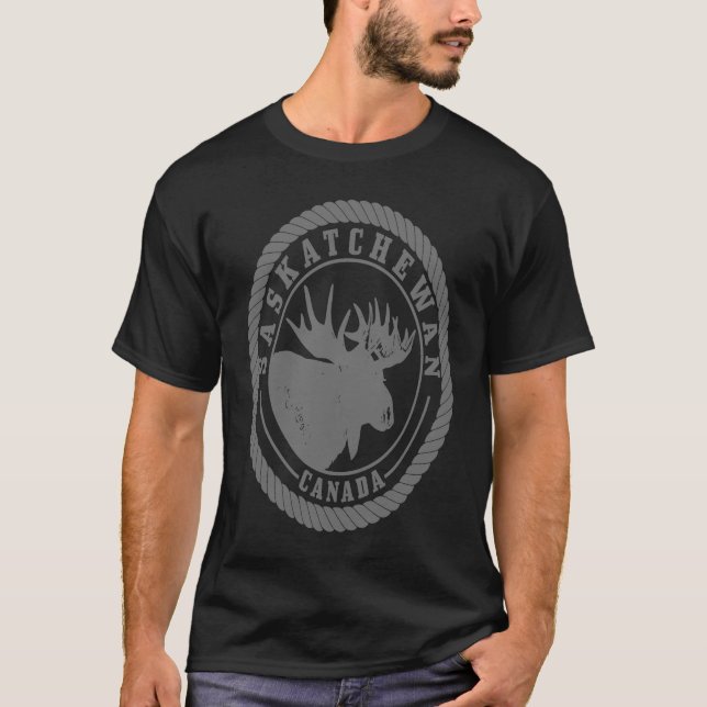 Saskatchewan Canada Moose Vintage Wandernatur Ca T-Shirt (Vorderseite)