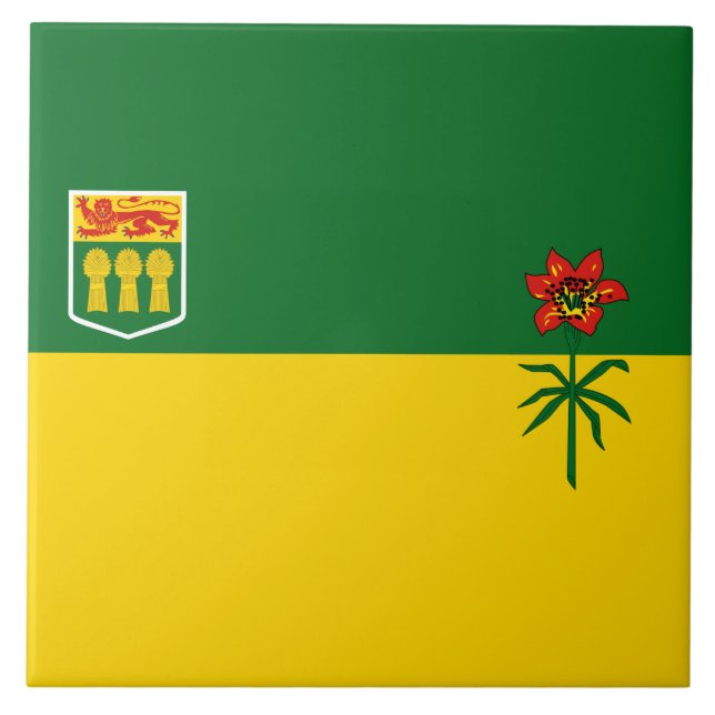 Saskatchewan Flag Fliese (Vorderseite)