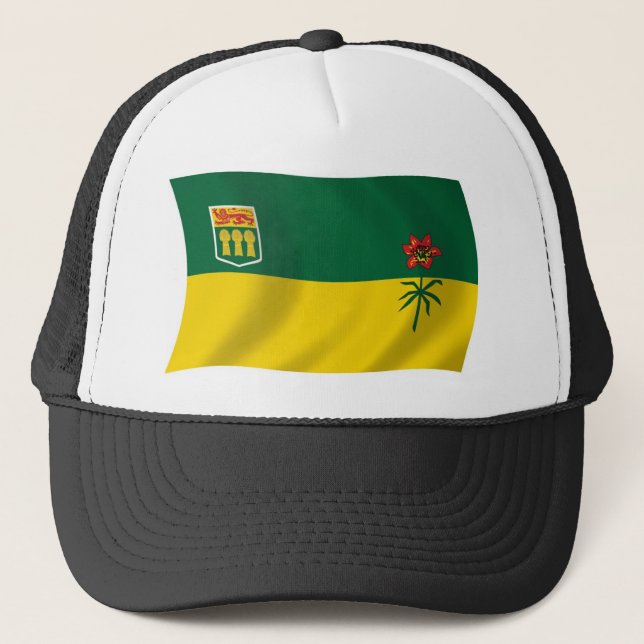 Saskatchewan Flag Hat Truckerkappe (Vorderseite)
