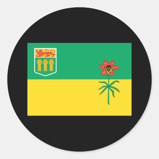 SASKATCHEWAN FLAG RUNDER AUFKLEBER (Vorderseite)