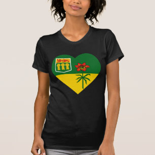 Saskatchewan-Flaggen-Herz T-Shirt