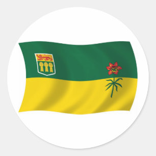 Saskatchewan-Flaggenaufkleber Runder Aufkleber