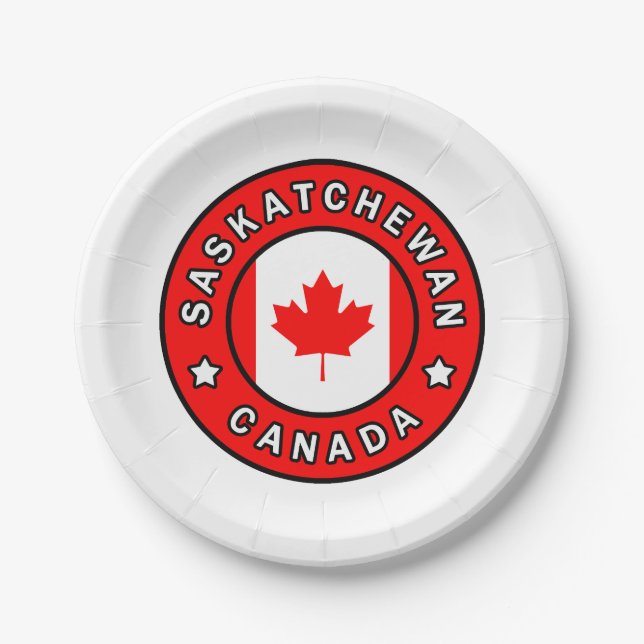 Saskatchewan Kanada Pappteller (Vorderseite)