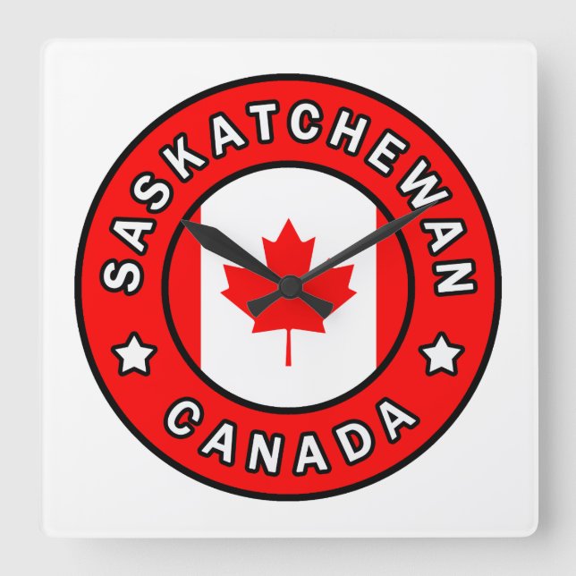 Saskatchewan Kanada Quadratische Wanduhr (Vorderseite)