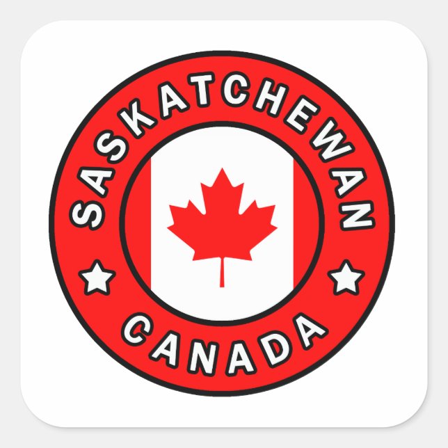 Saskatchewan Kanada Quadratischer Aufkleber (Vorderseite)