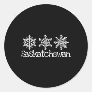Saskatchewan Kanada Skifahren Skifahrer Schneefloc Runder Aufkleber