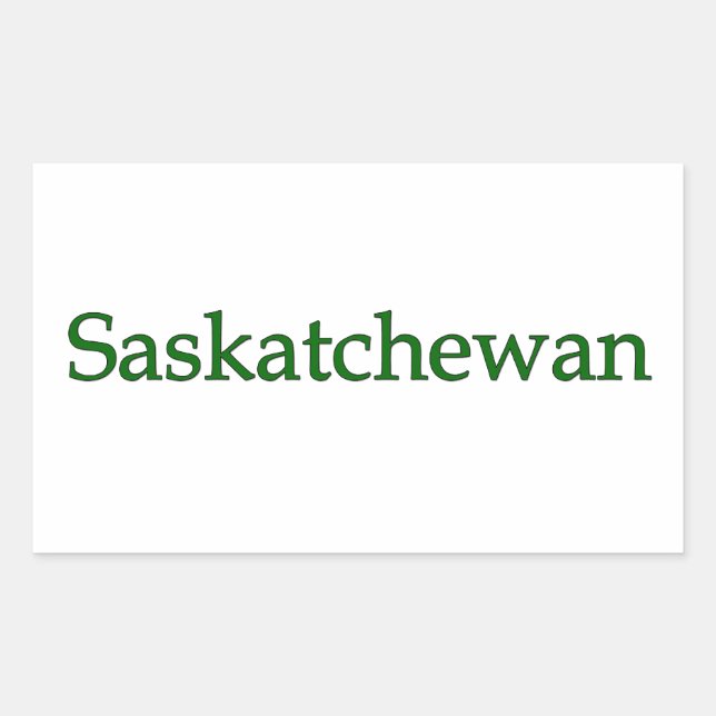Saskatchewan Kanada (Text-Logo) Rechteckiger Aufkleber (Vorderseite)