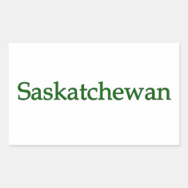 Saskatchewan Kanada (Text-Logo) Rechteckiger Aufkleber