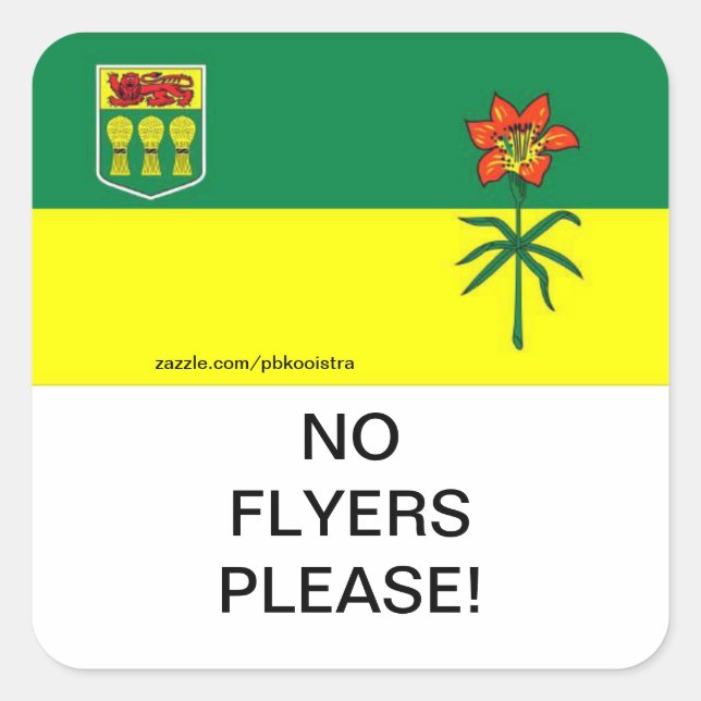 Saskatchewan Keine Flyer Bitte Postfach Sticker (Vorderseite)