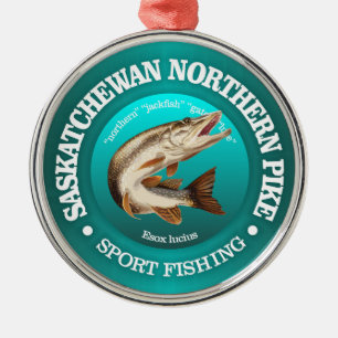 Saskatchewan Pike Fishing Ornament Aus Metall