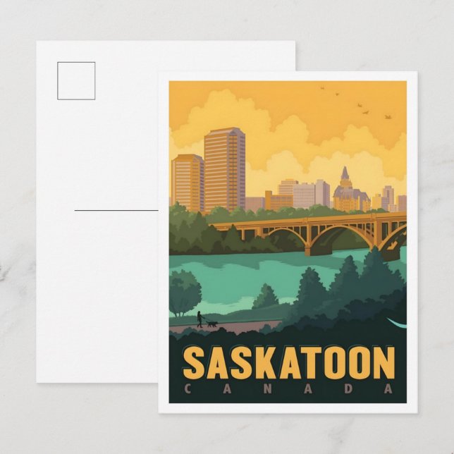 Saskatoon Canada Vintage Travel  Postkarte (Vorne/Hinten)