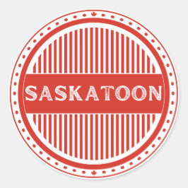 Saskatoon City Pride Emblem – Kanadische Identität Runder Aufkleber