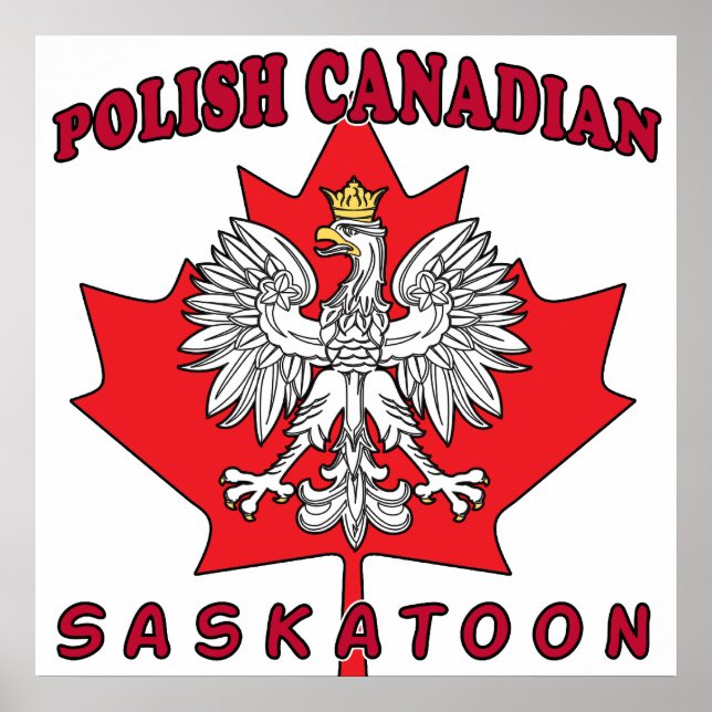 Saskatoon Polnisches kanadisches Leaf Poster (Vorne)