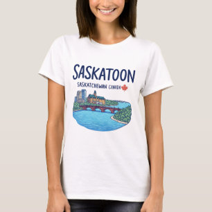 Saskatoon Saskatchewan Kanada Hübsche Skyline T-Shirt
