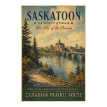 Saskatoon Star of the Prairies Vintage Poster