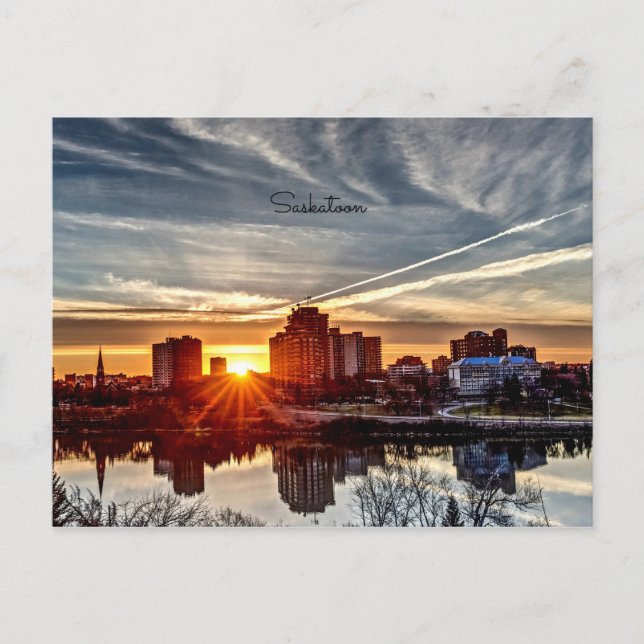 Saskatoon Sunset Postkarte (Vorderseite)
