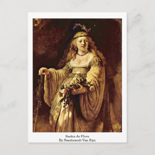 Saskia As Flora by Rembrandt Van Rijn Postkarte