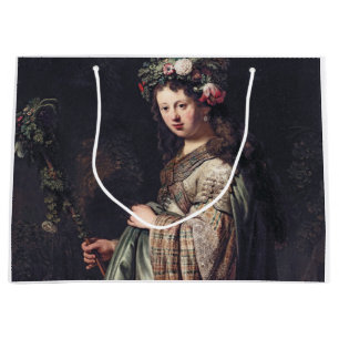 Saskia van Uylenburgh as Flora, Rembrandt, 1634 Große Geschenktüte