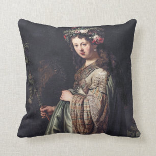 Saskia van Uylenburgh as Flora, Rembrandt, 1634 Kissen