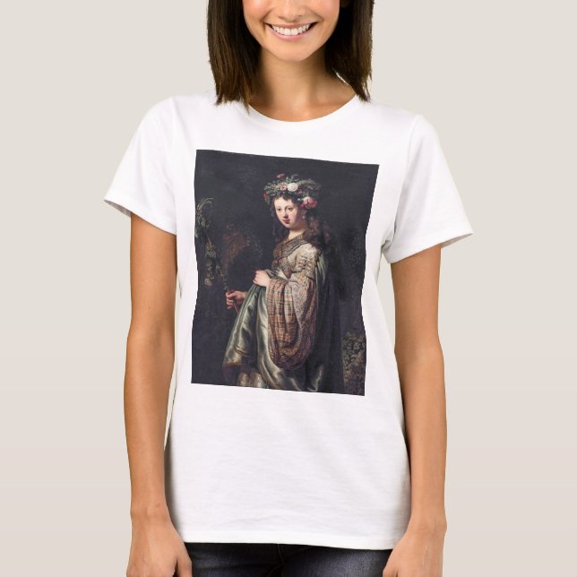Saskia van Uylenburgh as Flora, Rembrandt, 1634 T-Shirt (Vorderseite)
