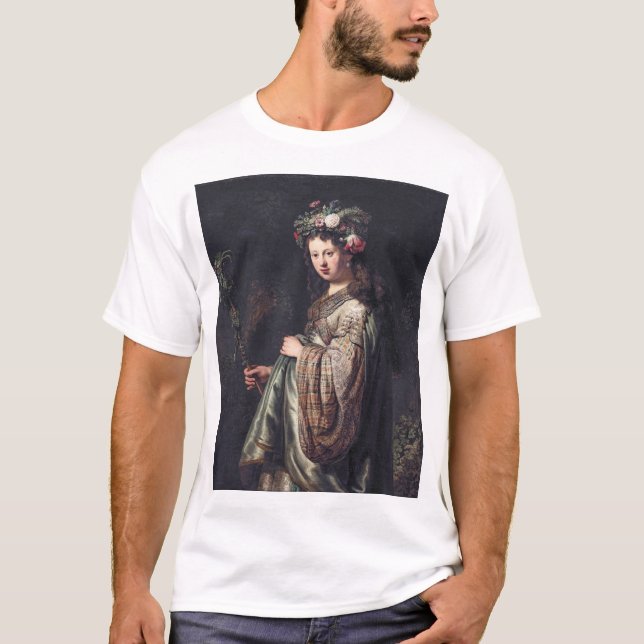 Saskia van Uylenburgh as Flora, Rembrandt, 1634 T-Shirt (Vorderseite)