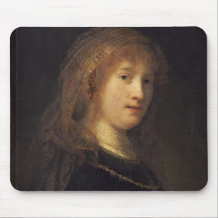 Saskia van Uylenburgh, c.1634-1640 (Öl auf Platte) Mousepad
