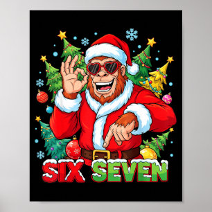Sasquatch 67 Bigfoot Six Seven Meme Weihnachtskost Poster