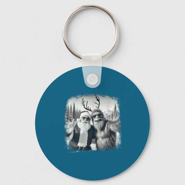 Sasquatch 67 Christmas Tree Funny Santa Bigfoot  Schlüsselanhänger (Vorderseite)