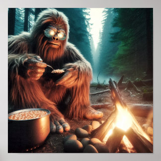 Sasquatch am Campfire Poster