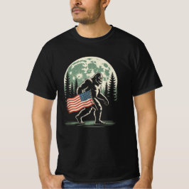 Sasquatch American Flag für 4. Juli Bigfoot T-Shirt